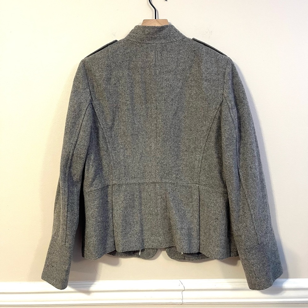 Banana Republic Women’s Wool Blend Blazer Size 14 Jacket Gray Military Style - Picture 5 of 9